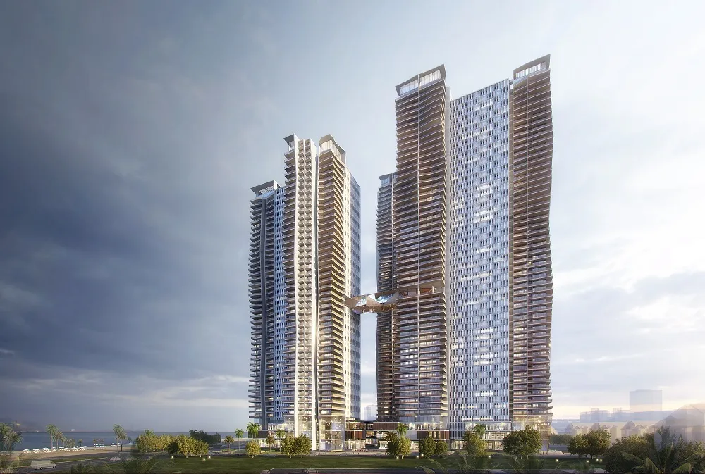 Phối cảnh tổng thể các tháp Wyndham Soleil bên biển Mỹ Khê